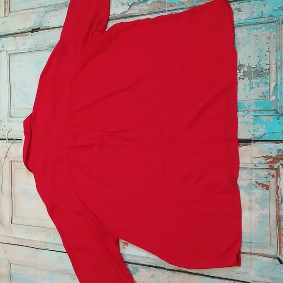 GEORGE Red Button Down w/ Rhinestones, Long Sleeve Collared Blouse: Women 2X/3X - Picture 8 of 8